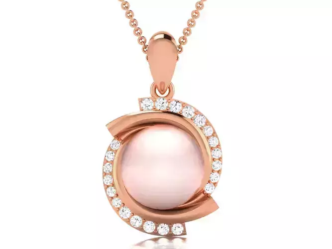 Women pearl pendant 3dm render detail 3D print model