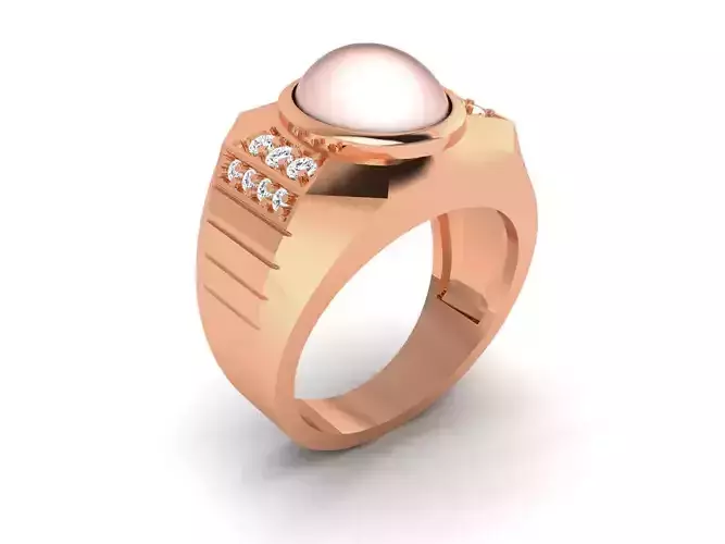 Pearl Ring 3dm render details 3D print model
