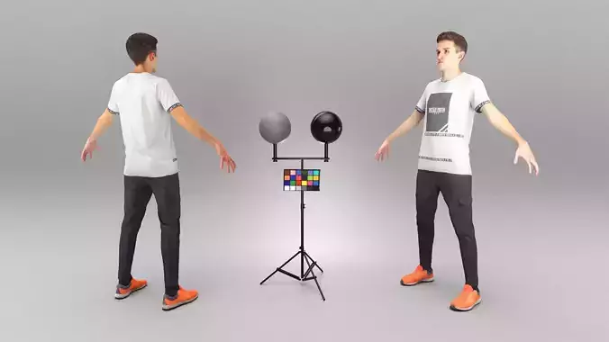 Young man in casual outfit ready for animation 420 Low-poly 3D model