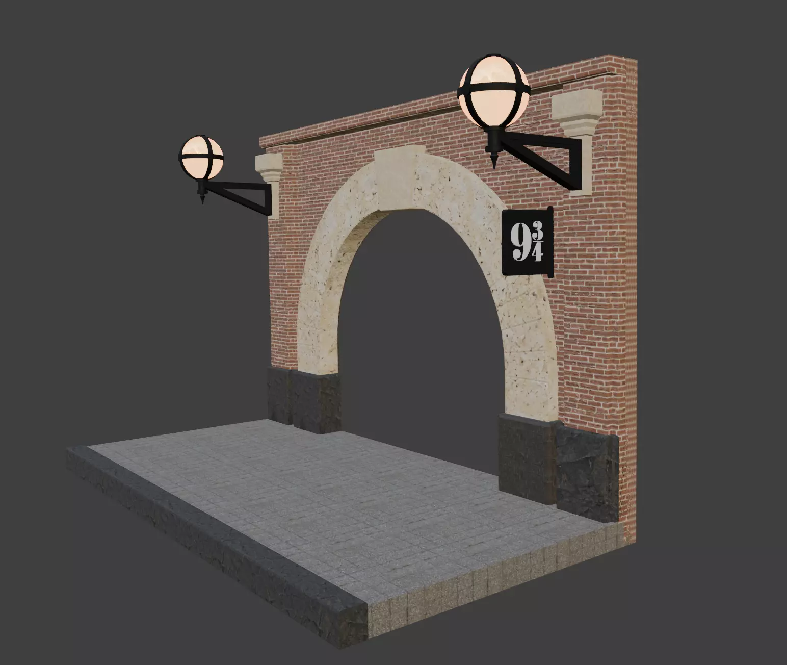 Platform 9 3-4 display 3D print model_0