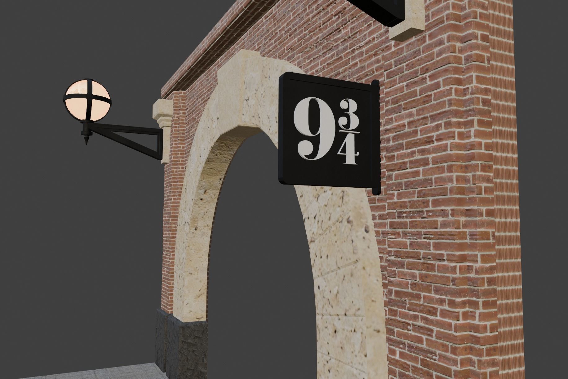 Platform 9 3-4 display 3D print model_3