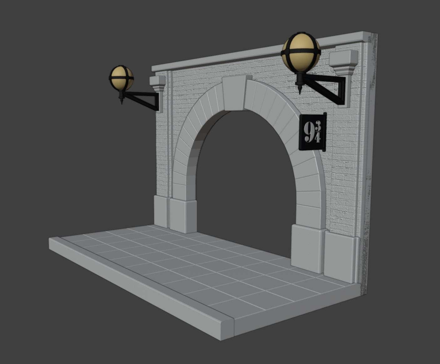 Platform 9 3-4 display 3D print model_4