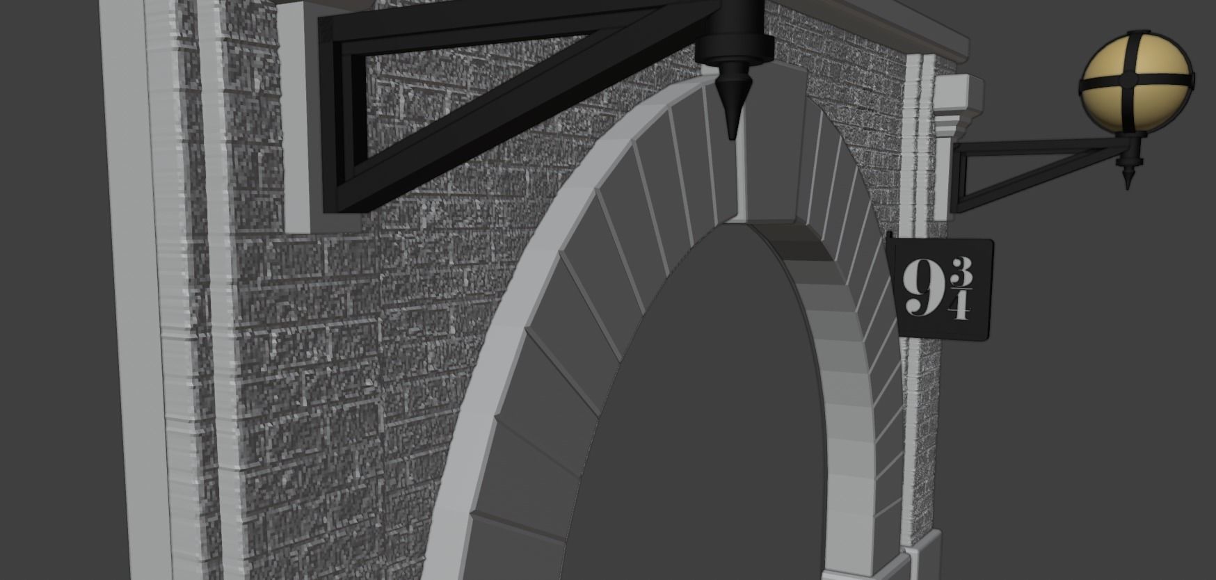 Platform 9 3-4 display 3D print model_6