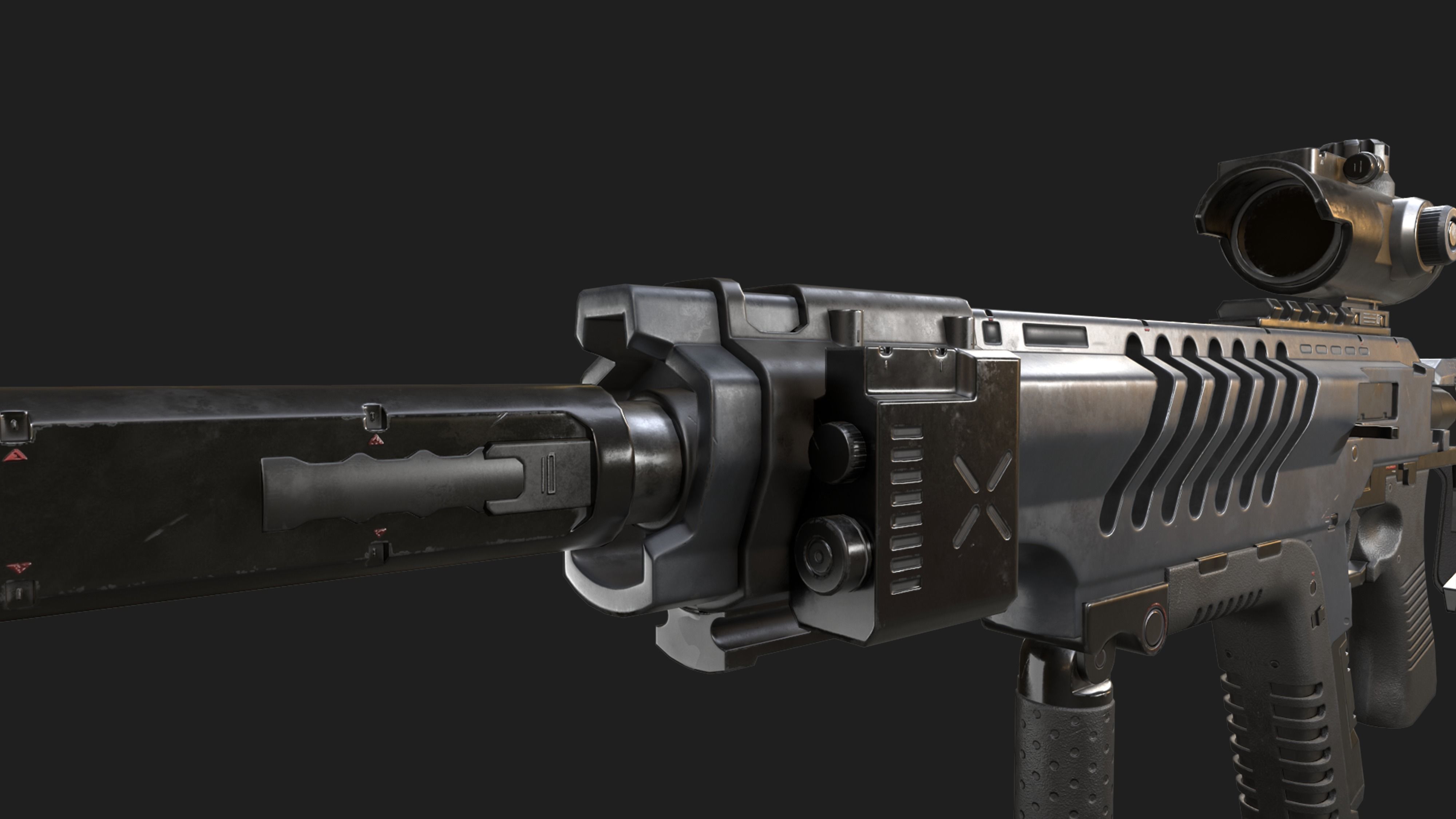 Mech Nuggets Gun Low-poly 3D model_3