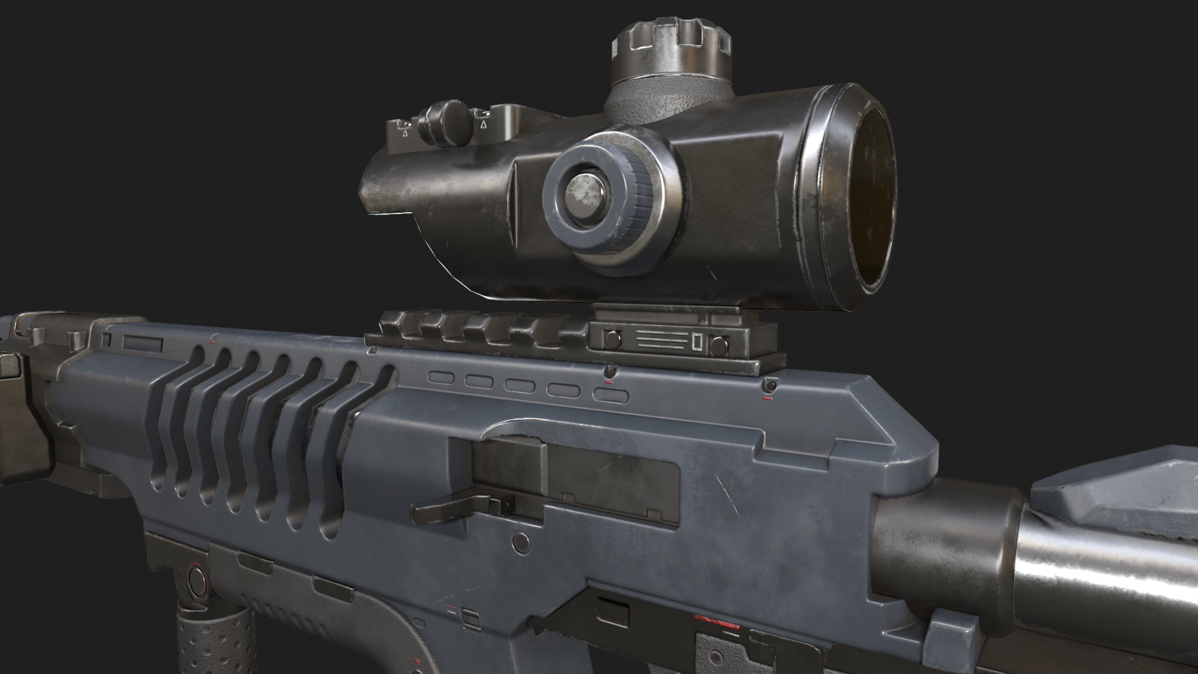 Mech Nuggets Gun Low-poly 3D model_4