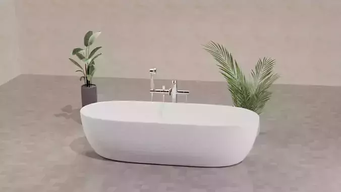 Modern bath with tap