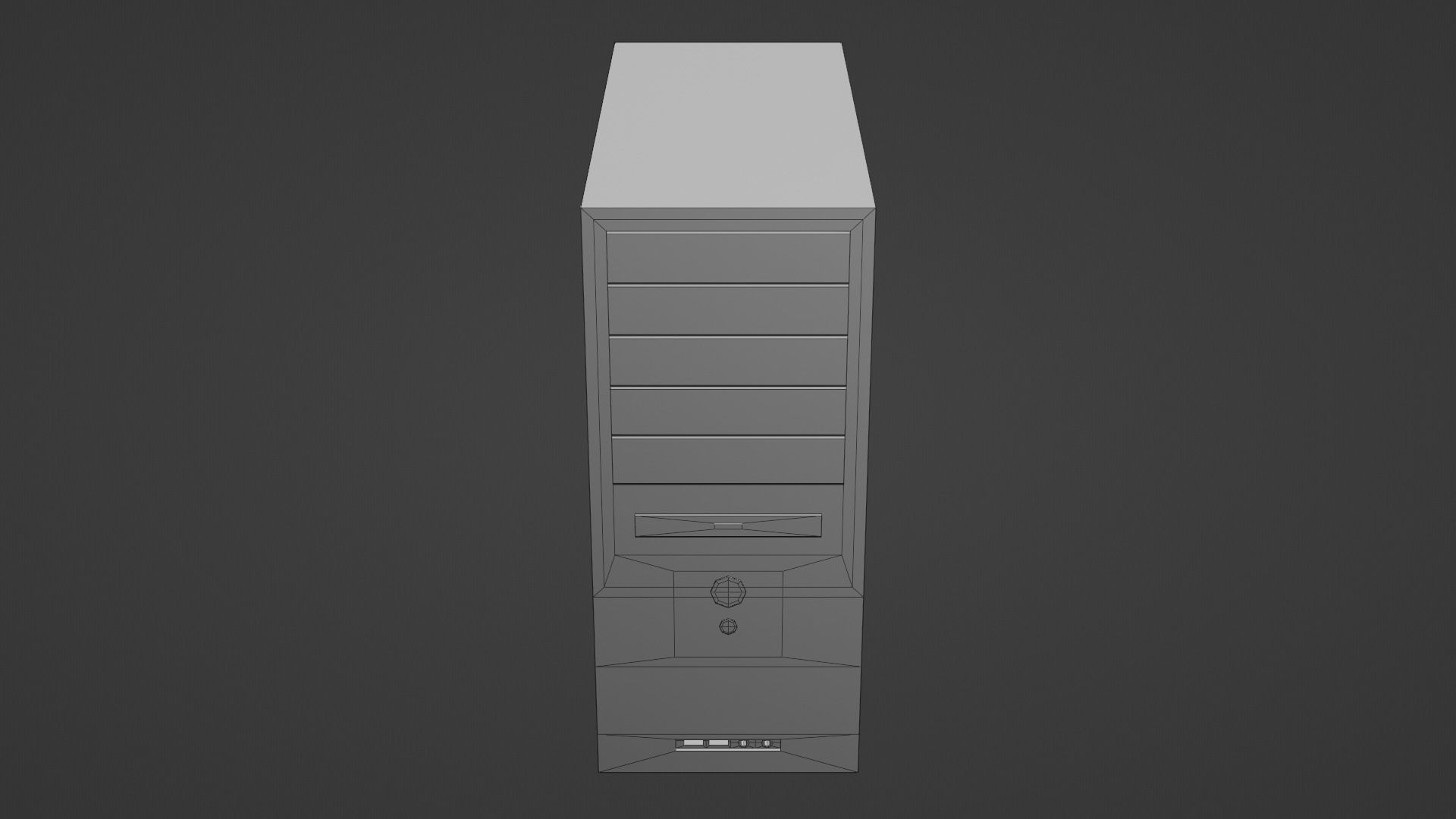 Basic Computer Set Low-poly 3D model_15
