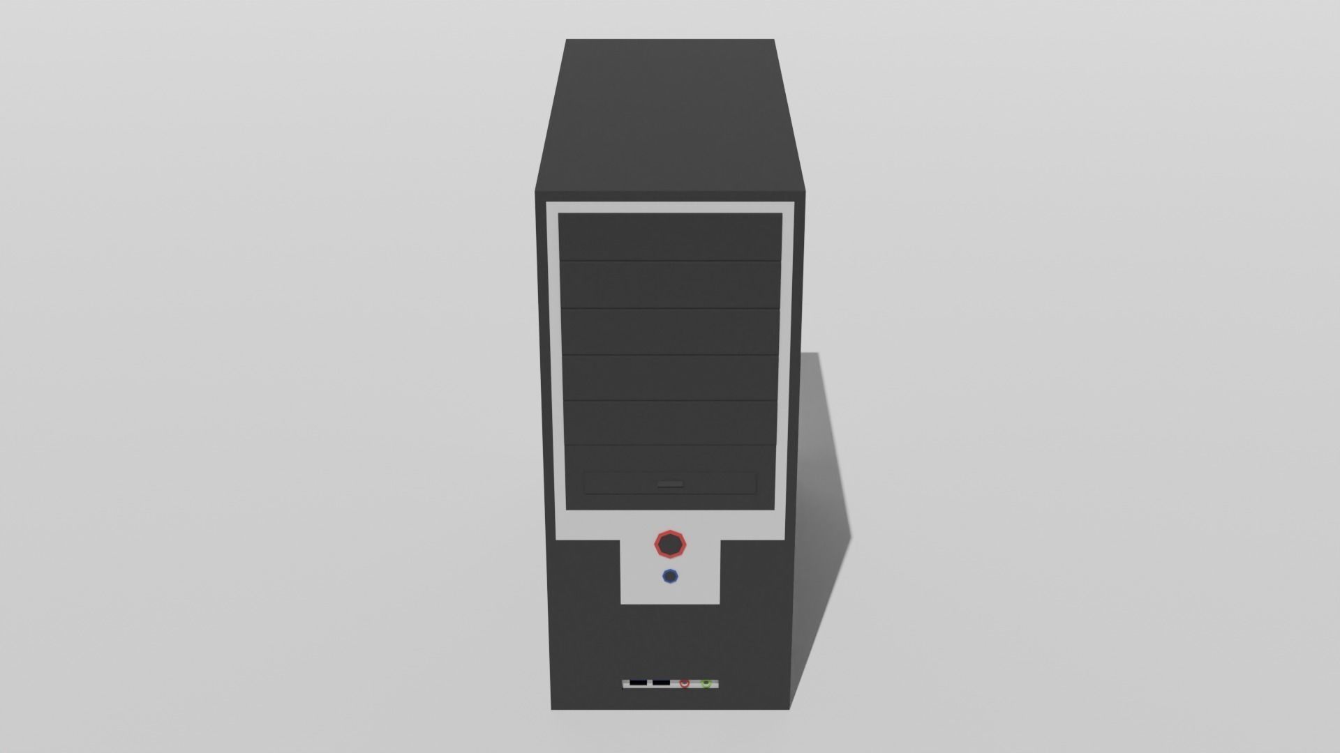 Basic Computer Set Low-poly 3D model_14
