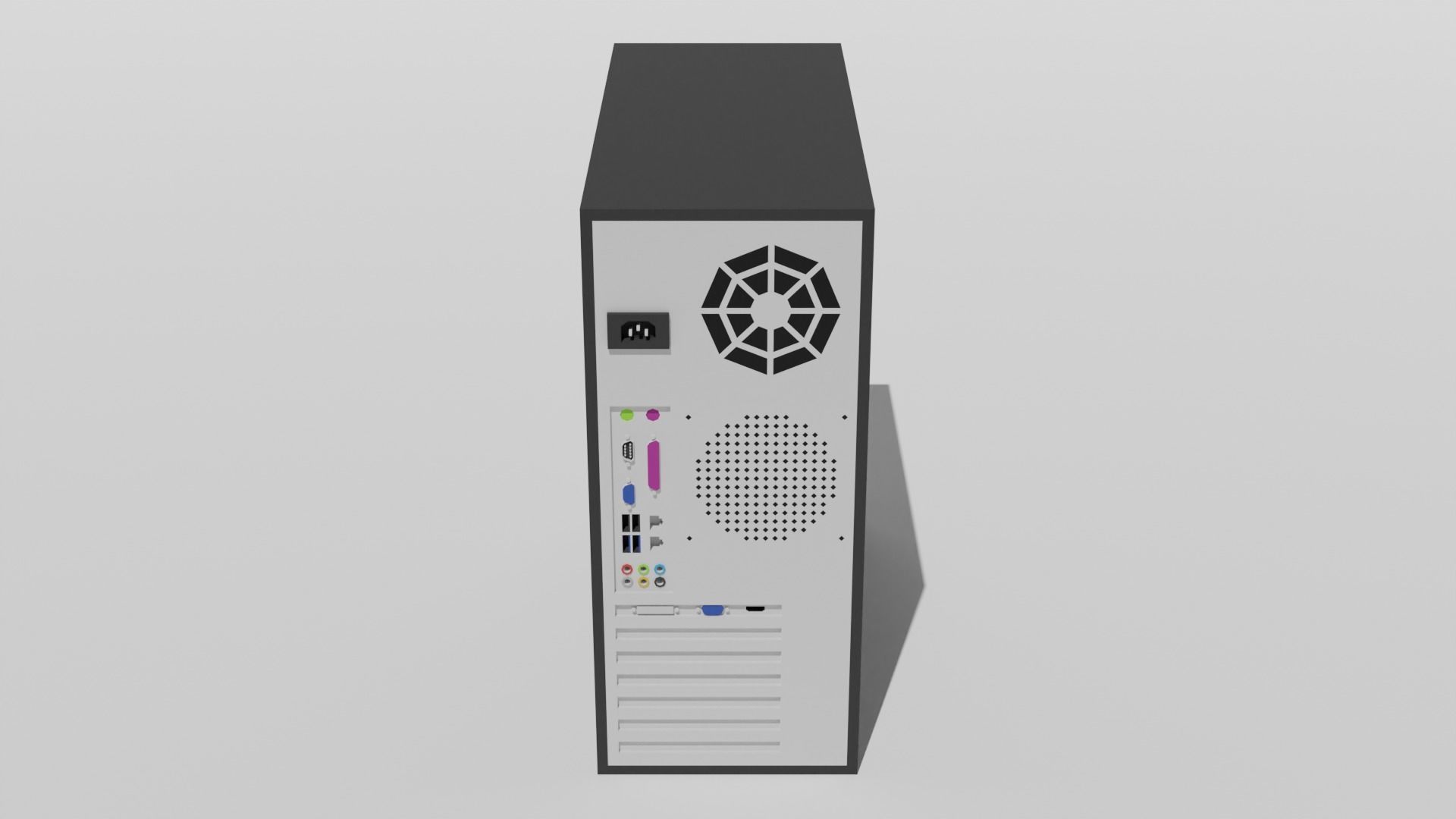 Basic Computer Set Low-poly 3D model_17