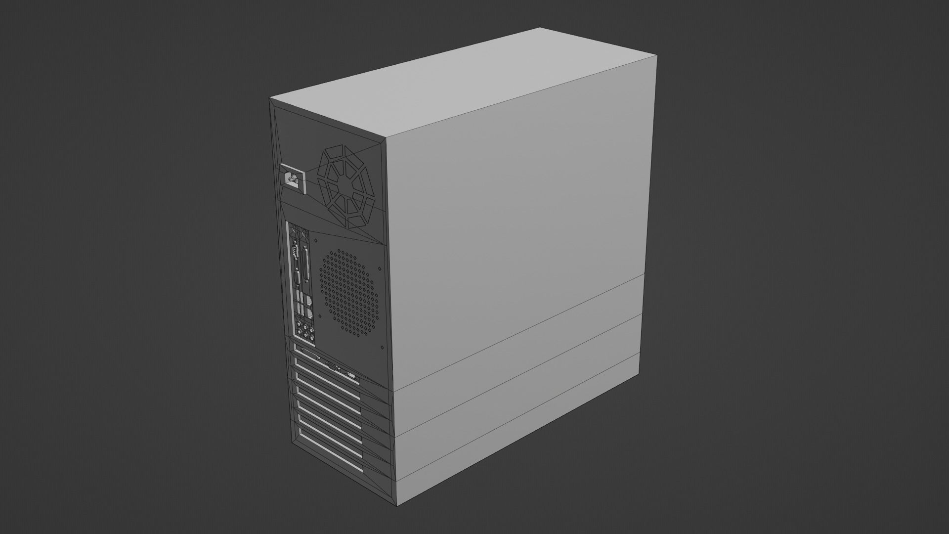 Basic Computer Set Low-poly 3D model_19
