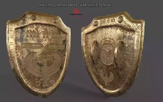 ANCIENT EGYPTIAN WAR SHIELD 3D MODEL