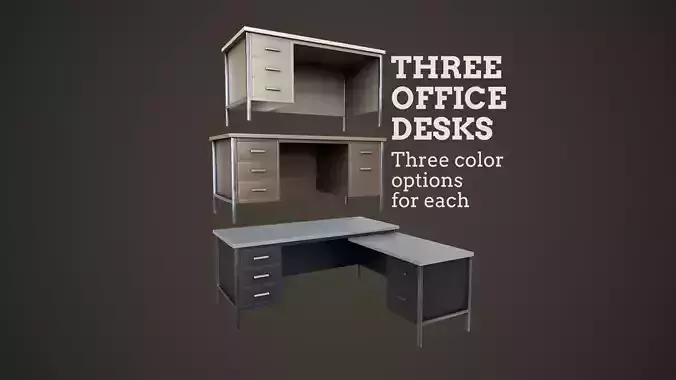 Three office desks 