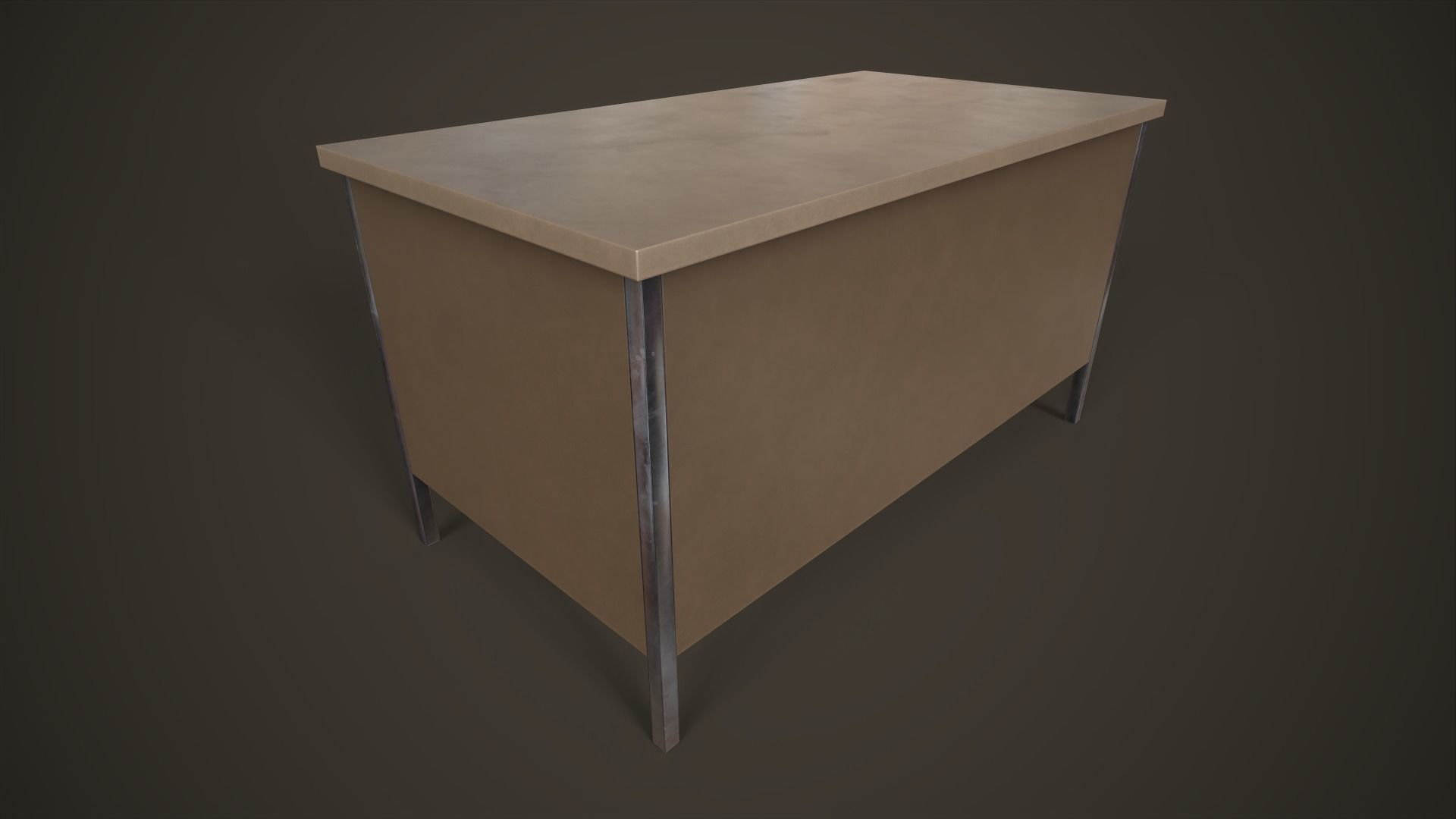 Three office desks Low-poly 3D model_20