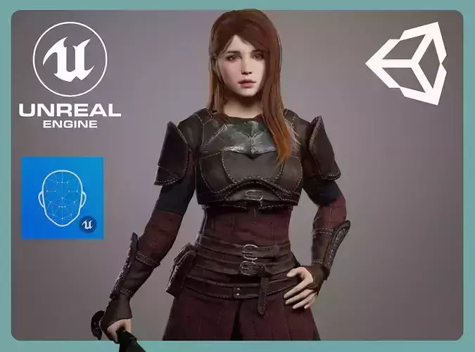 Fantasy Girl 1 - Agatha Low-poly 3D model