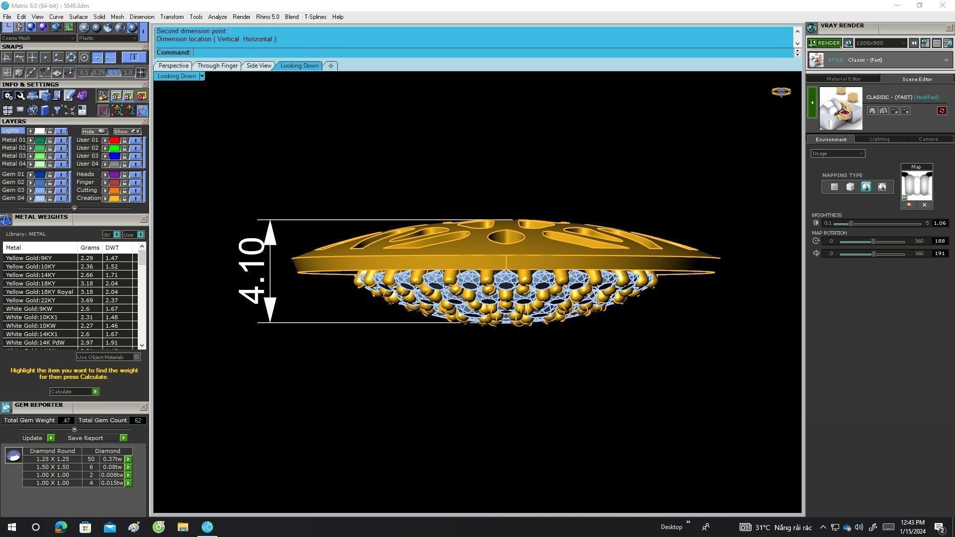 5849 korean style round diamond women pendant 3D print model_5