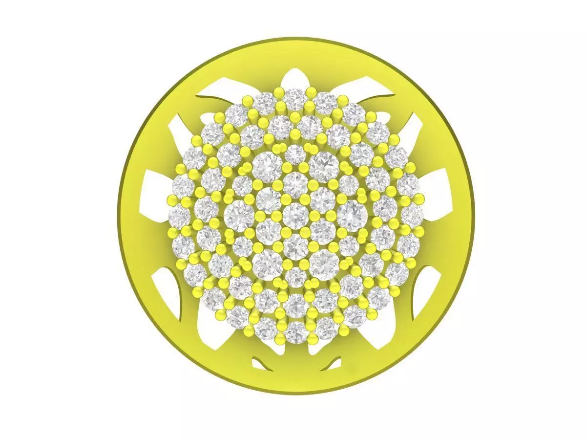 5849 korean style round diamond women pendant 3D print model_0