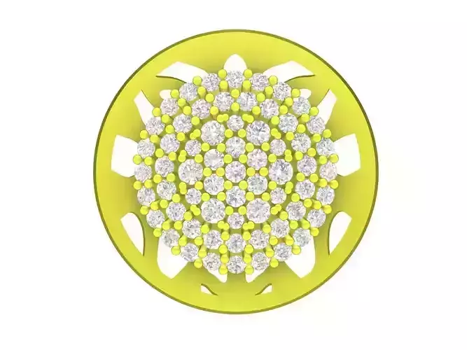 5849 korean style round diamond women pendant