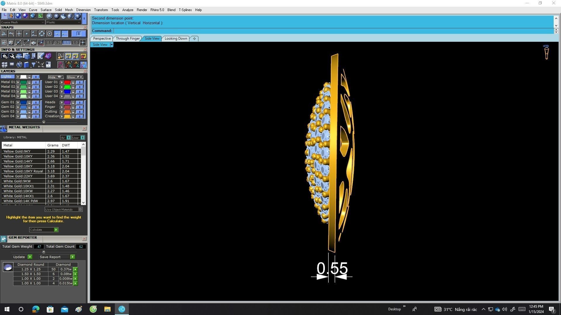 5849 korean style round diamond women pendant 3D print model_7