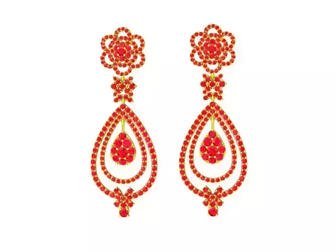 5833 luxury diamond women stud drop earrings 