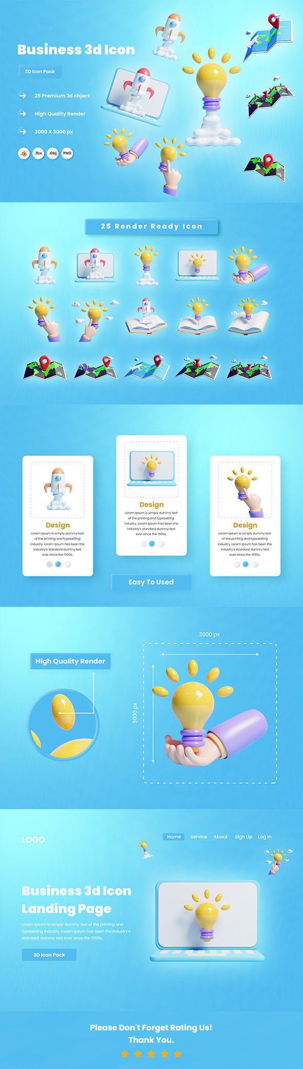 Business and location map 3d Illustration  Icon Pack 3D model_5