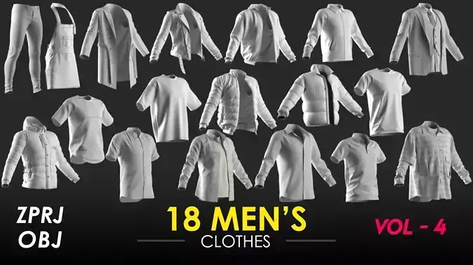 18 Mens Clothes - Vol 4 - Marvelous Designer 3D model