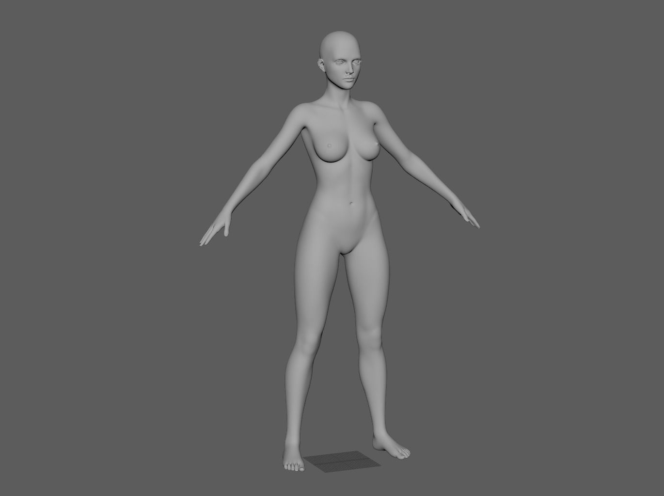 WOMAN - BASE MESH 3D model_3