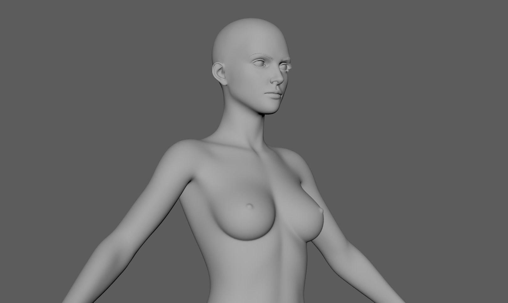 WOMAN - BASE MESH 3D model_4