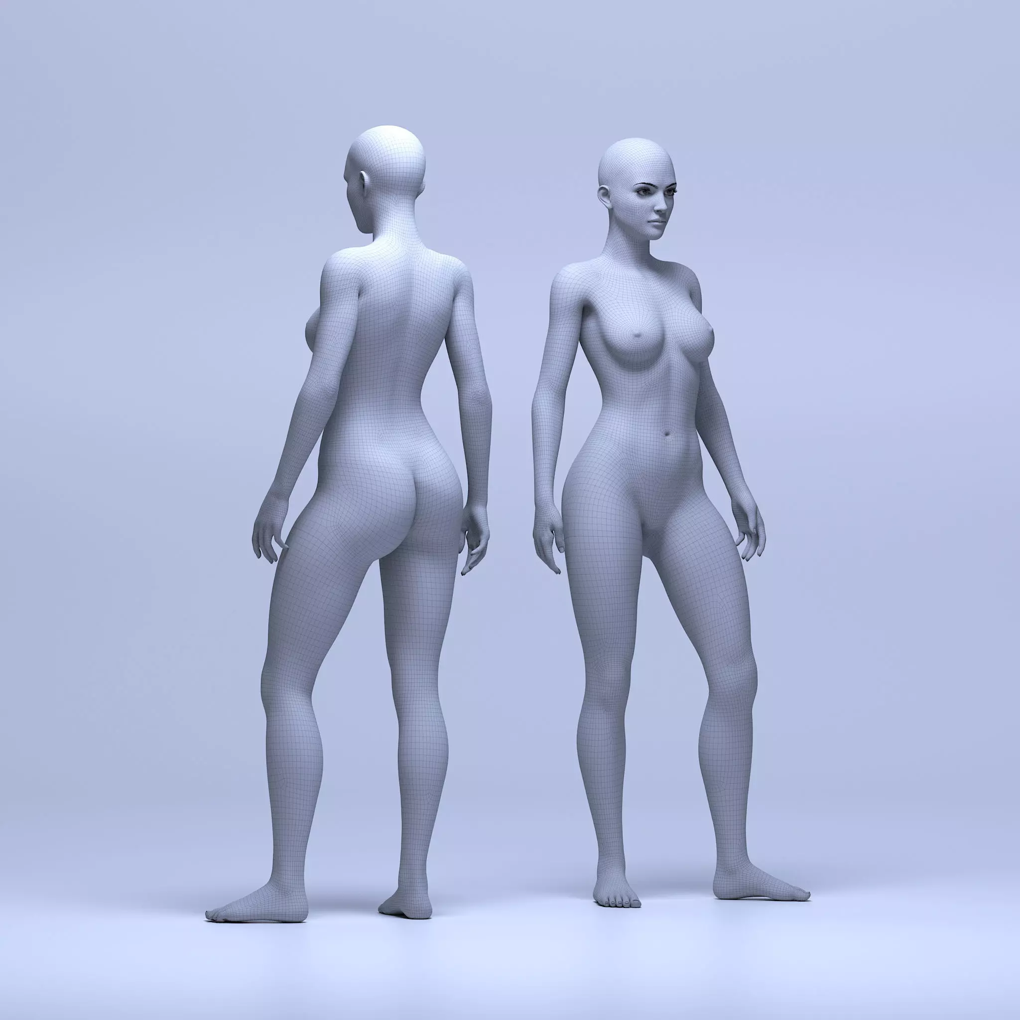 WOMAN - BASE MESH 3D model_0