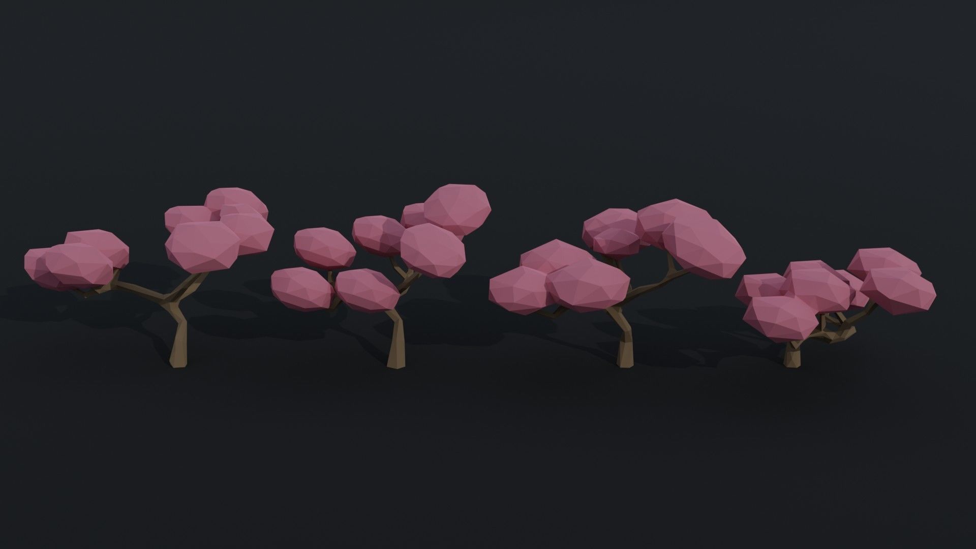 Cartoon asion nature Polygonal Style Low-poly 3D model_2