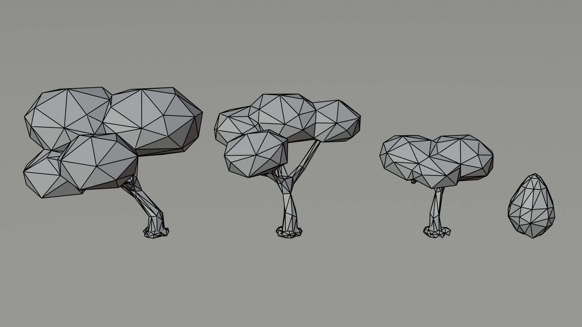 Cartoon asion nature Polygonal Style Low-poly 3D model_6