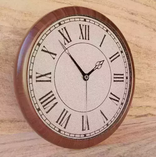 vintage wall clock classic low poly 3d model