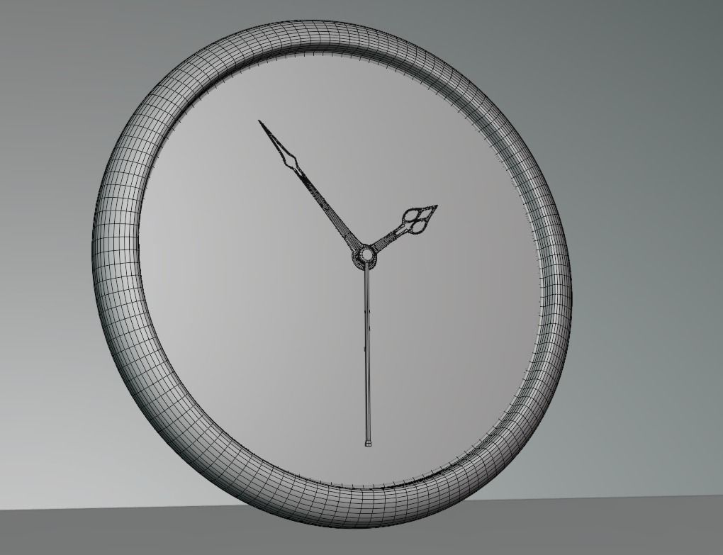 vintage wall clock classic low poly 3d model Low-poly 3D model_7