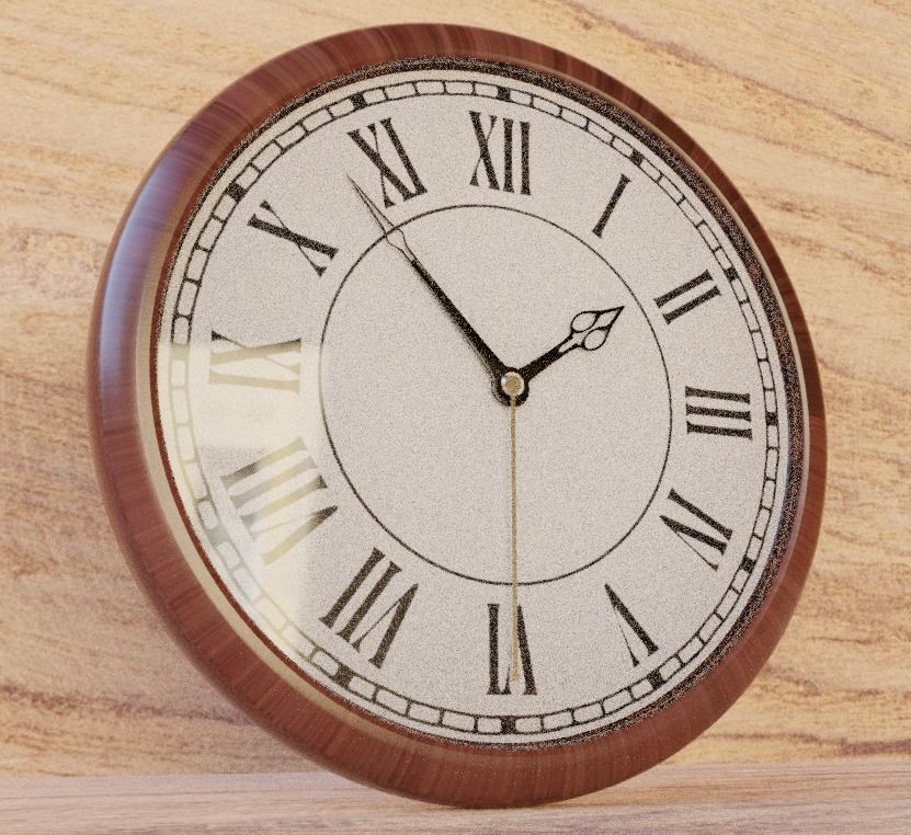 vintage wall clock classic low poly 3d model Low-poly 3D model_5