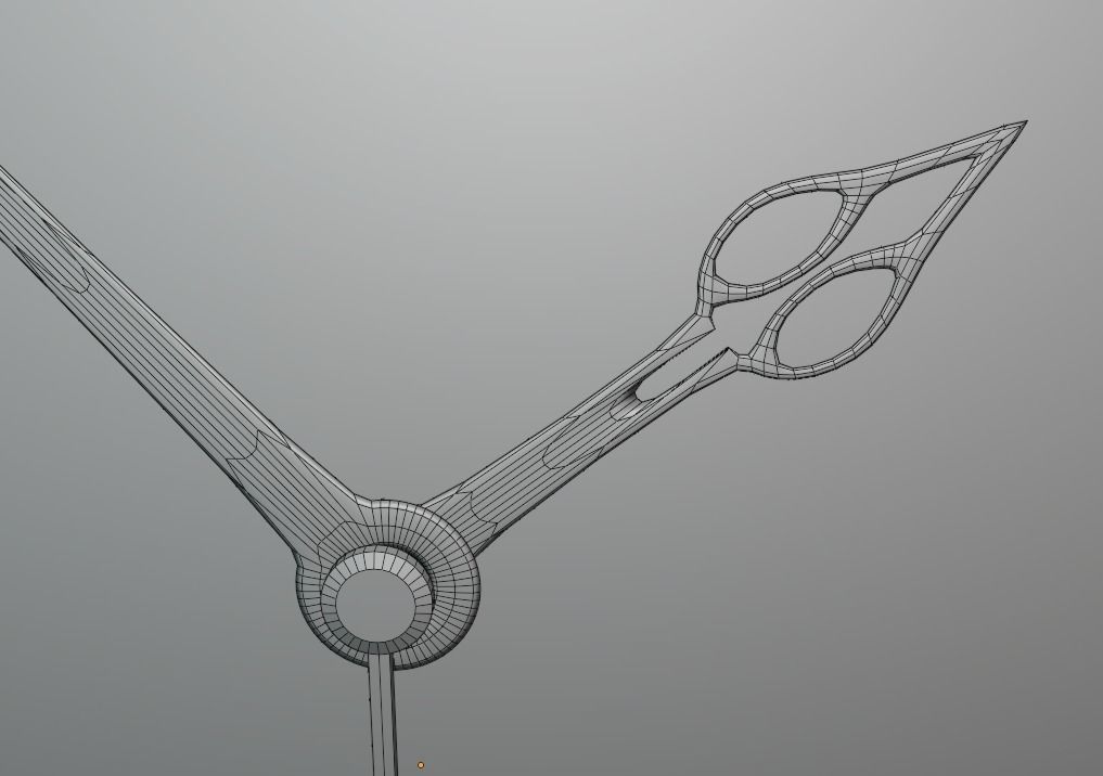 vintage wall clock classic low poly 3d model Low-poly 3D model_8