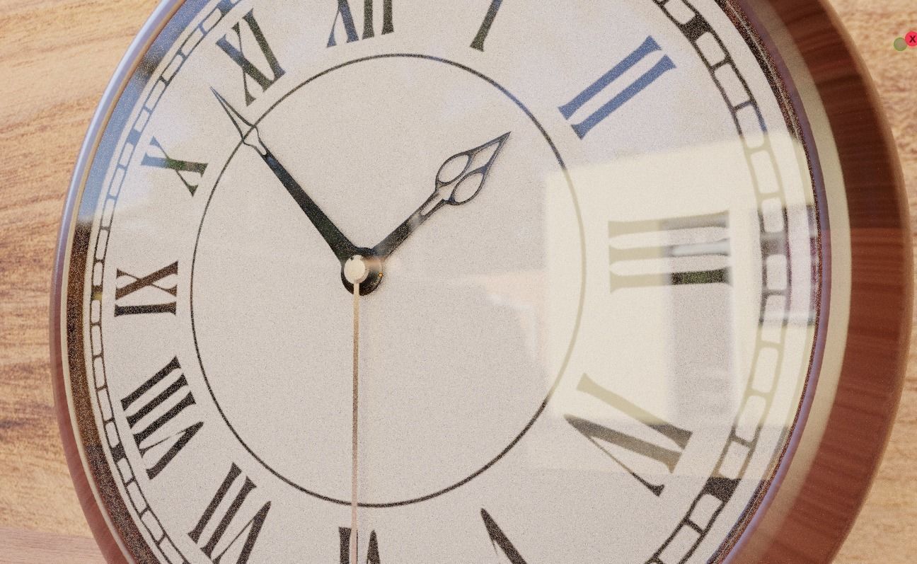 vintage wall clock classic low poly 3d model Low-poly 3D model_3