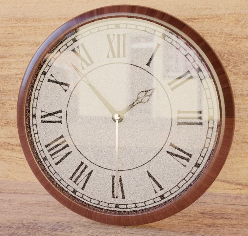 vintage wall clock classic low poly 3d model Low-poly 3D model_2