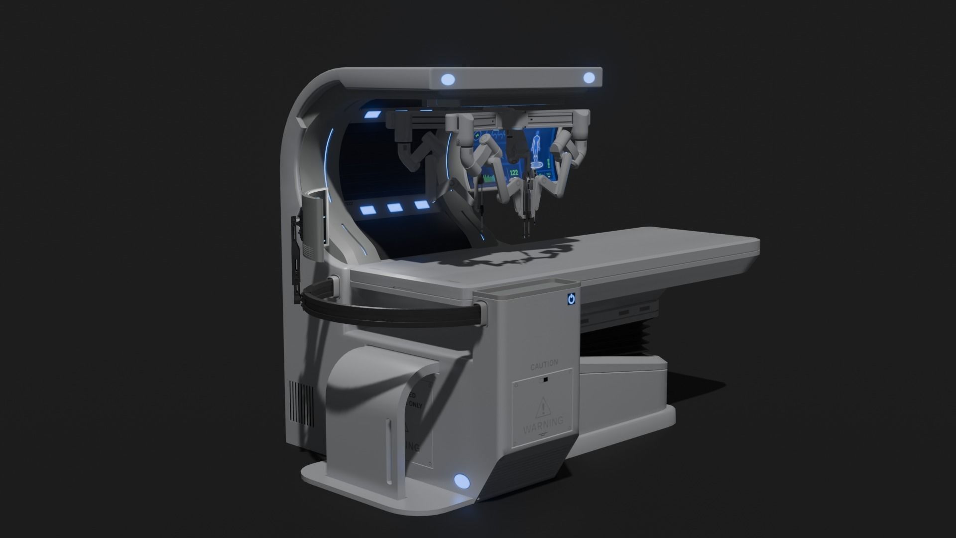 Surgical Robotic System Low-poly 3D model_2