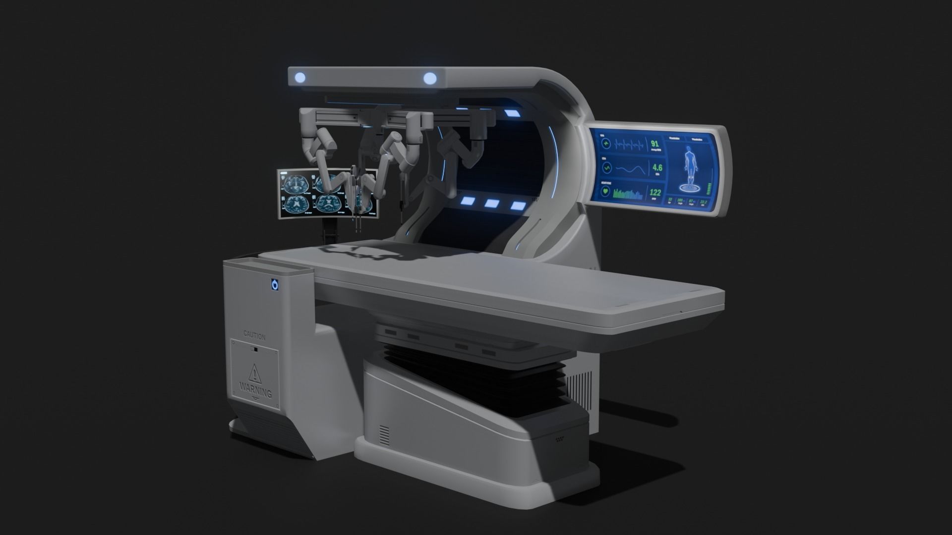 Surgical Robotic System Low-poly 3D model_3