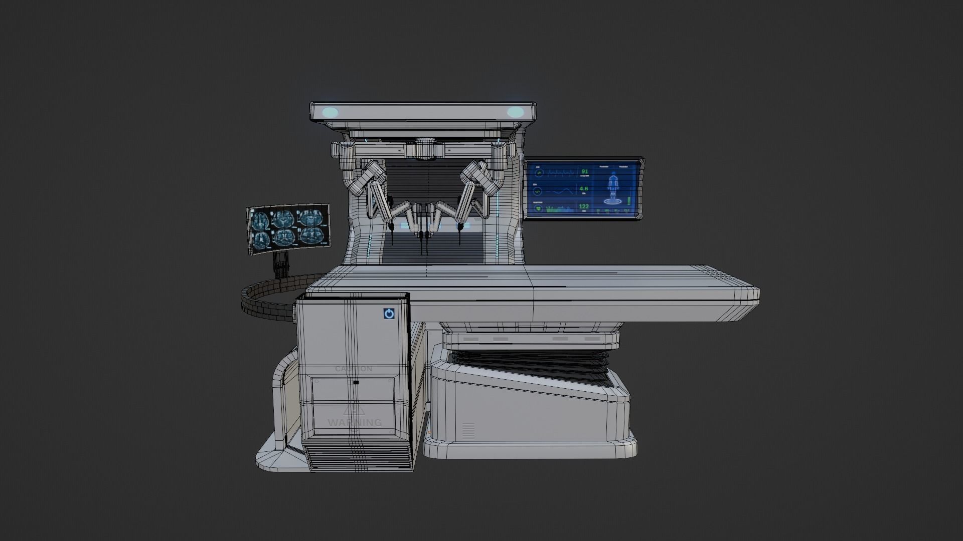 Surgical Robotic System Low-poly 3D model_14