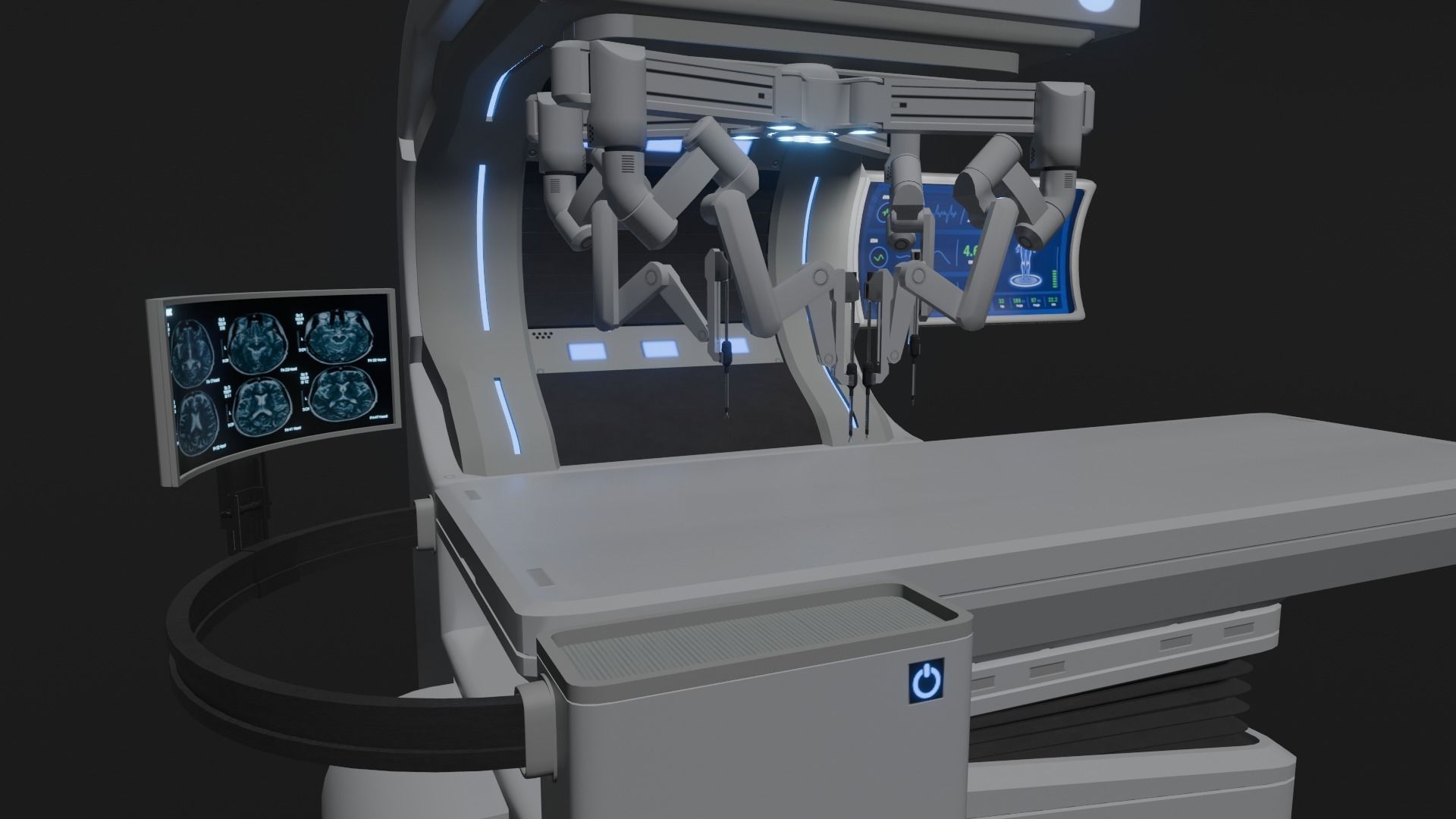 Surgical Robotic System Low-poly 3D model_10