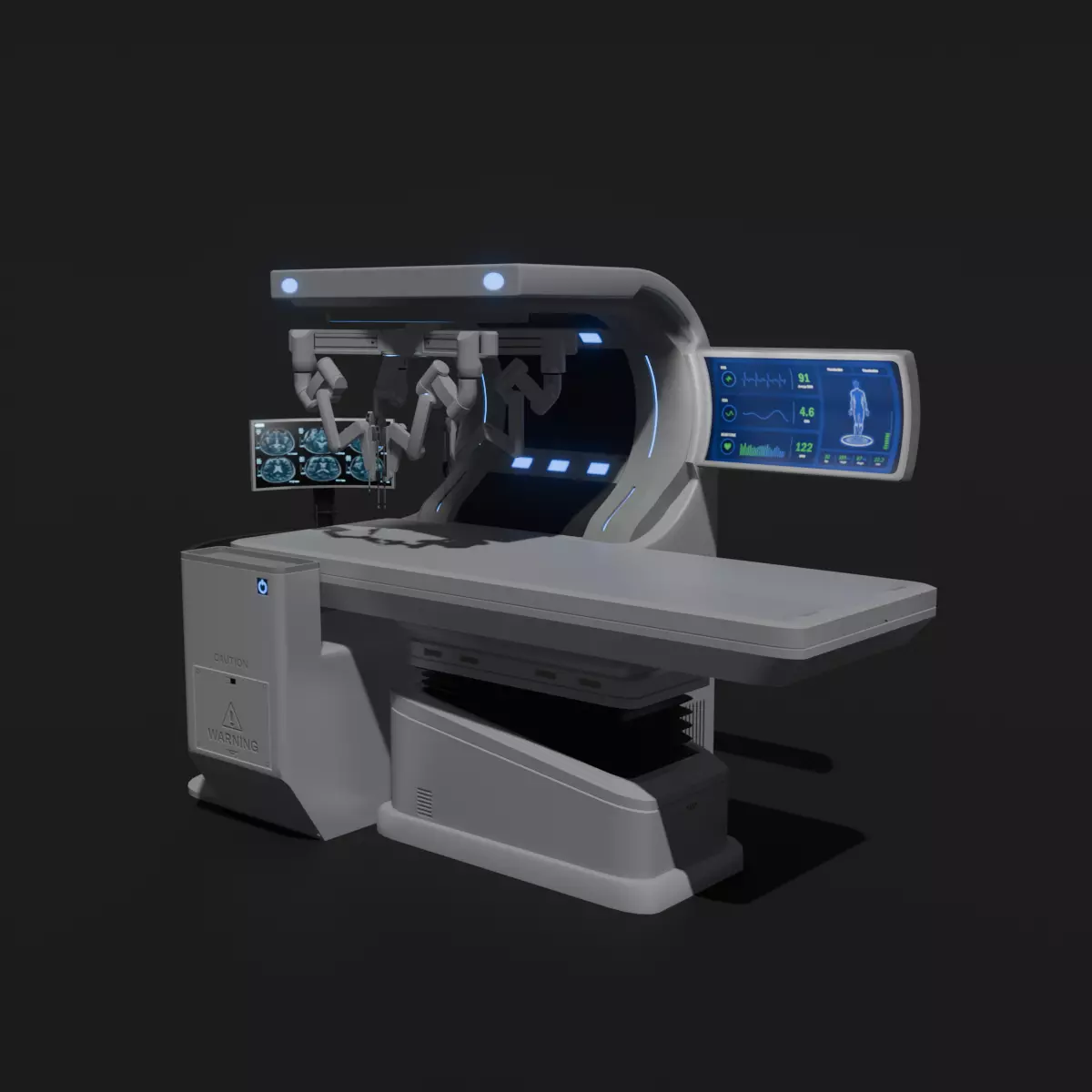 Surgical Robotic System Low-poly 3D model_0