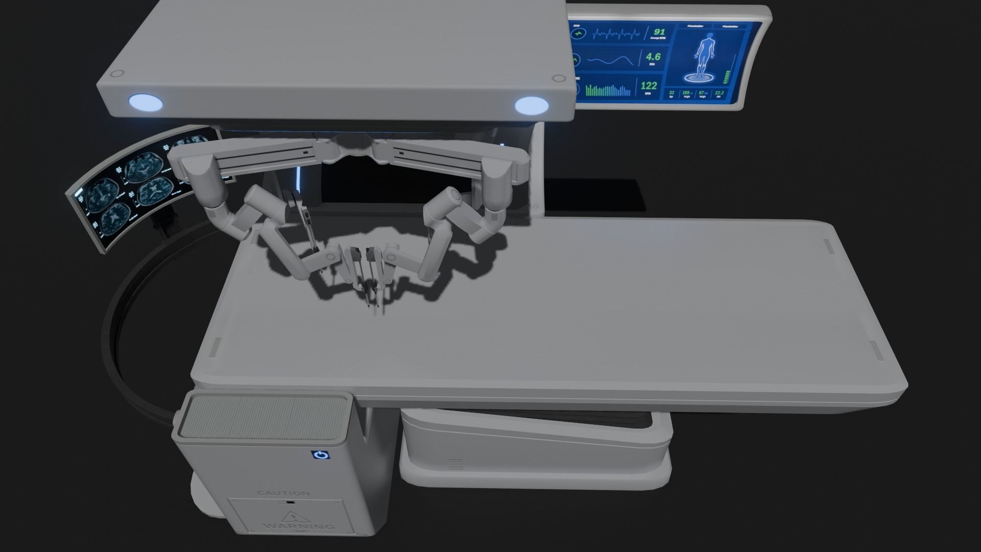 Surgical Robotic System Low-poly 3D model_9
