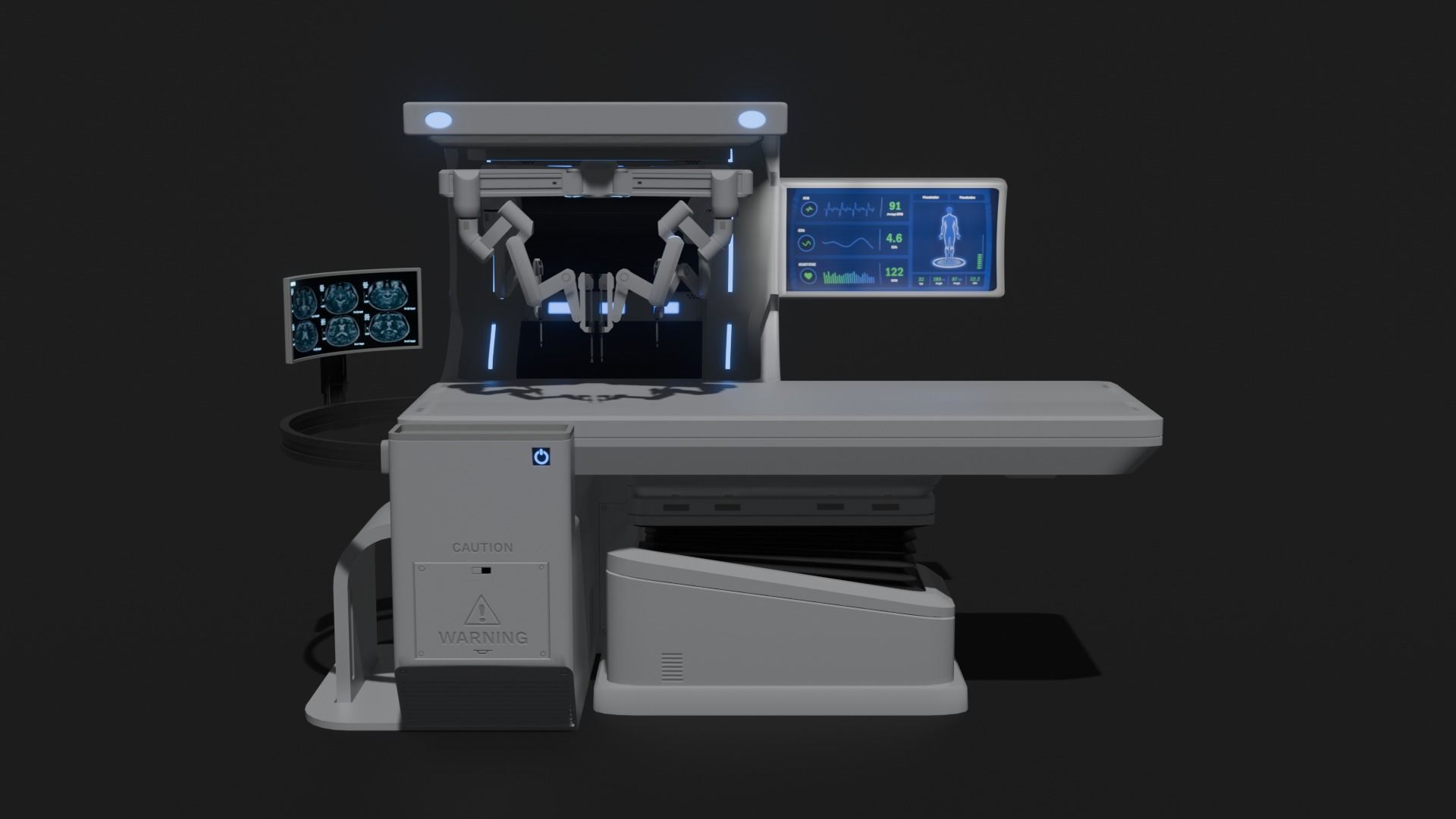 Surgical Robotic System Low-poly 3D model_1