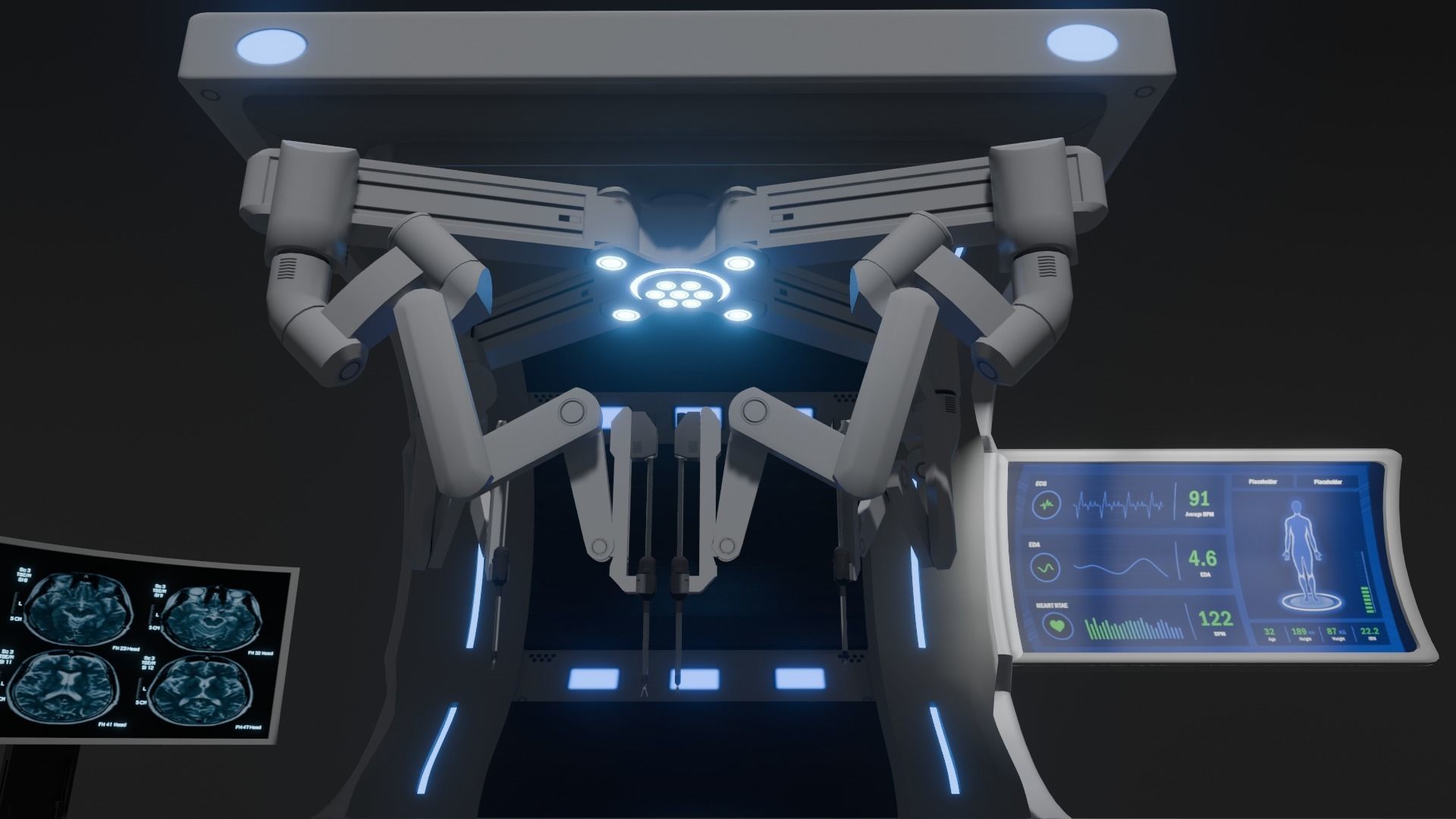 Surgical Robotic System Low-poly 3D model_11