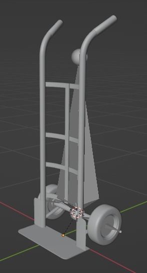 Hand Truck Low-poly 3D model_6