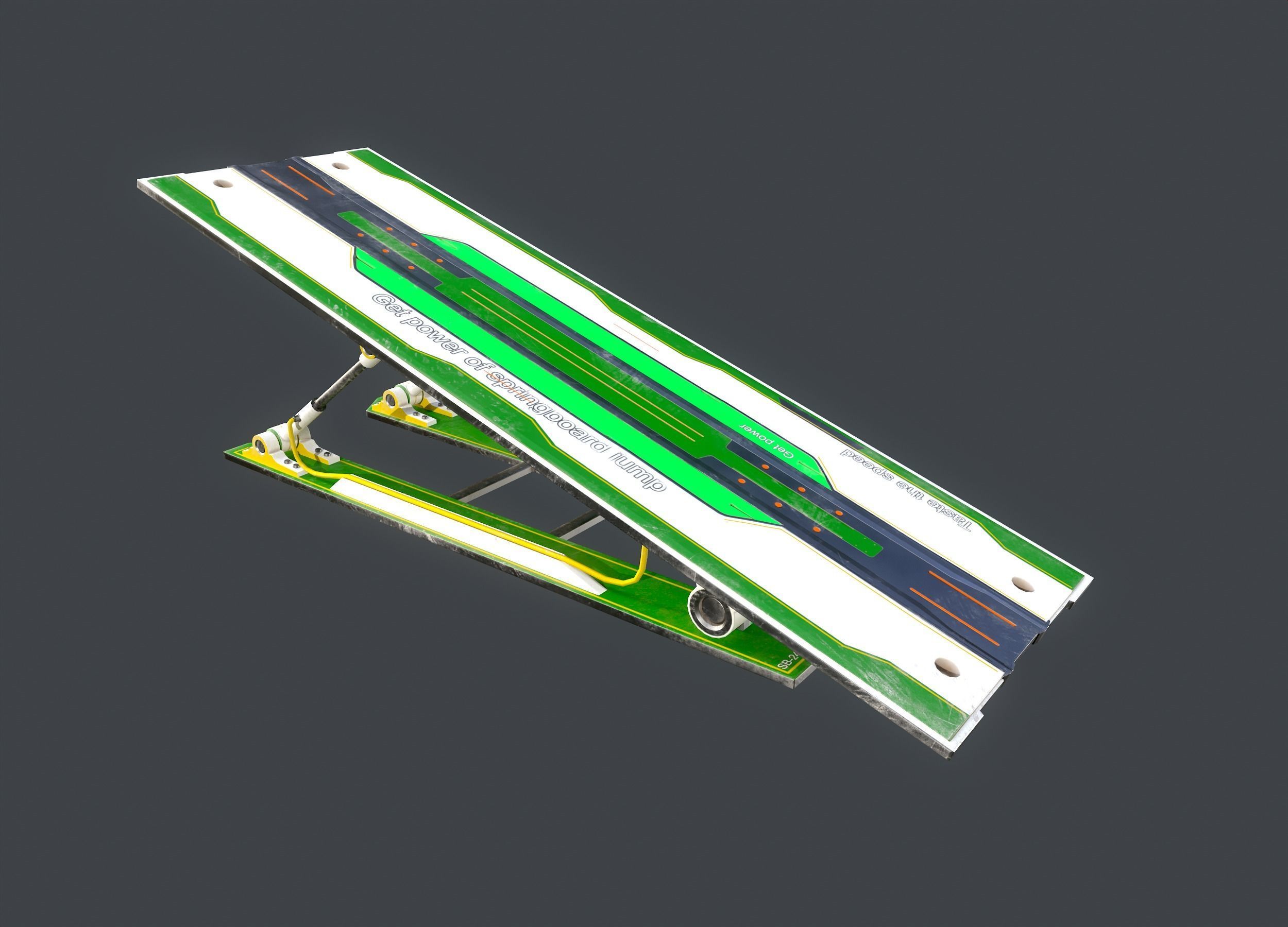 Springboard-01 Low-poly 3D model_1