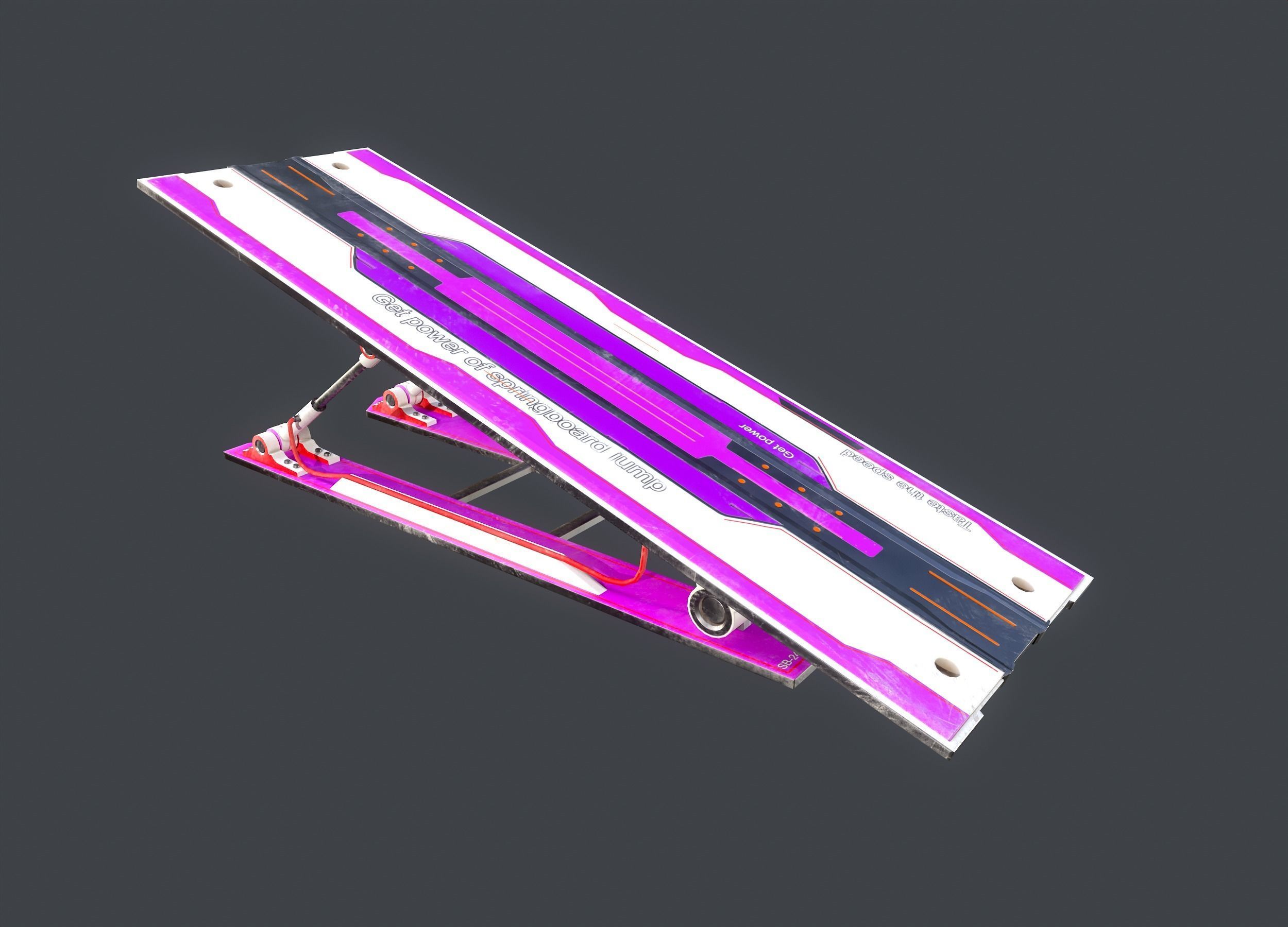 Springboard-01 Low-poly 3D model_2