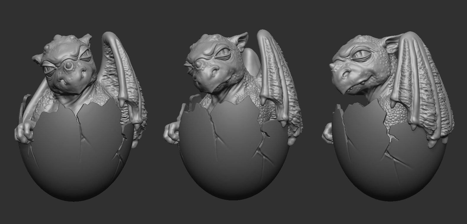 Newborn dragon 3D print model_4