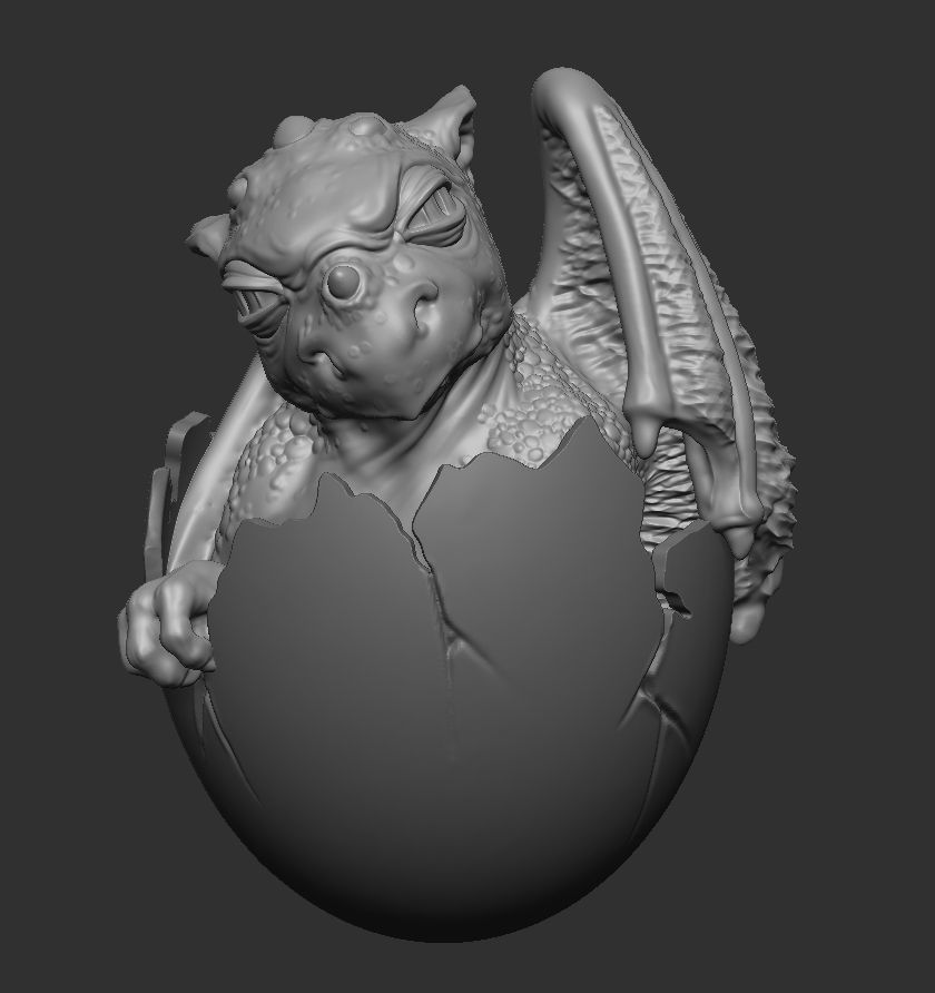 Newborn dragon 3D print model_12