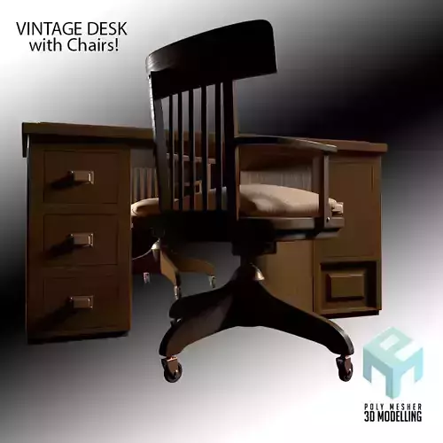 Vintage Desk and Chairs